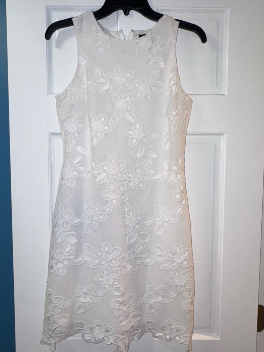 White Floral Lace Shift Dress